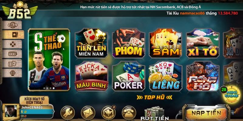 Nhà cái game bài đổi thưởng B52 trong kinh nghiệm chơi