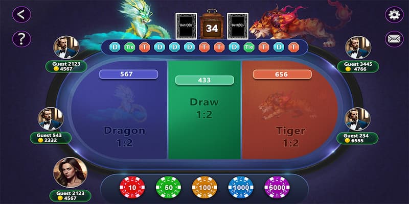 Dragon Tiger Dragon Tiger về cách chơi và các cửa cược